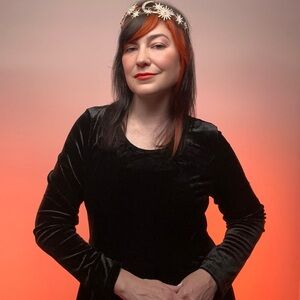 Black Velvet Scoop Neck dress / Flare Skirt / Large